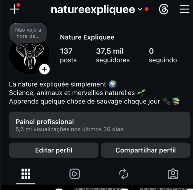 Capture du compte natureexpliquee