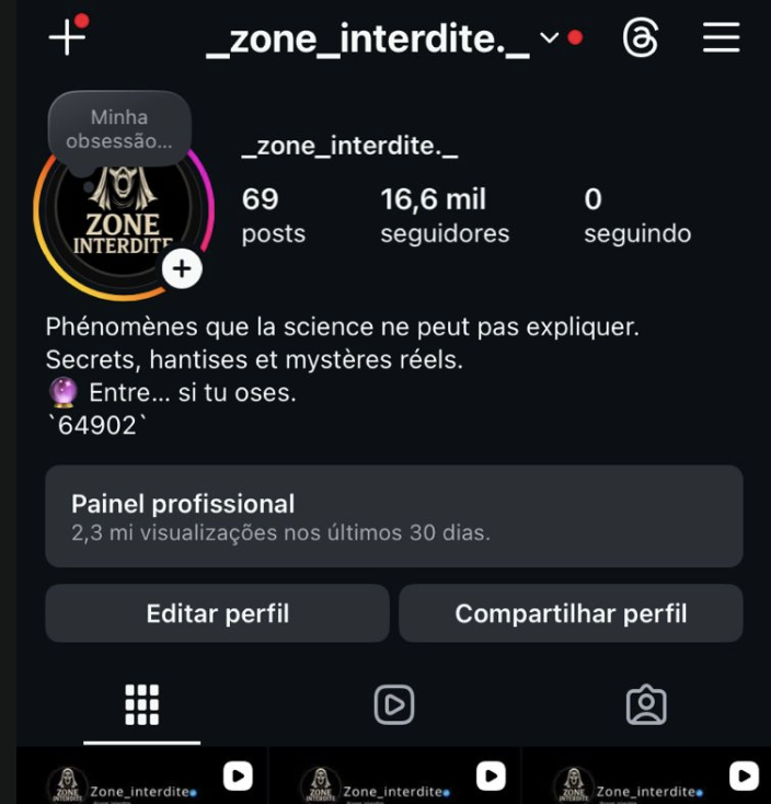 Capture du compte _zone_interdite._